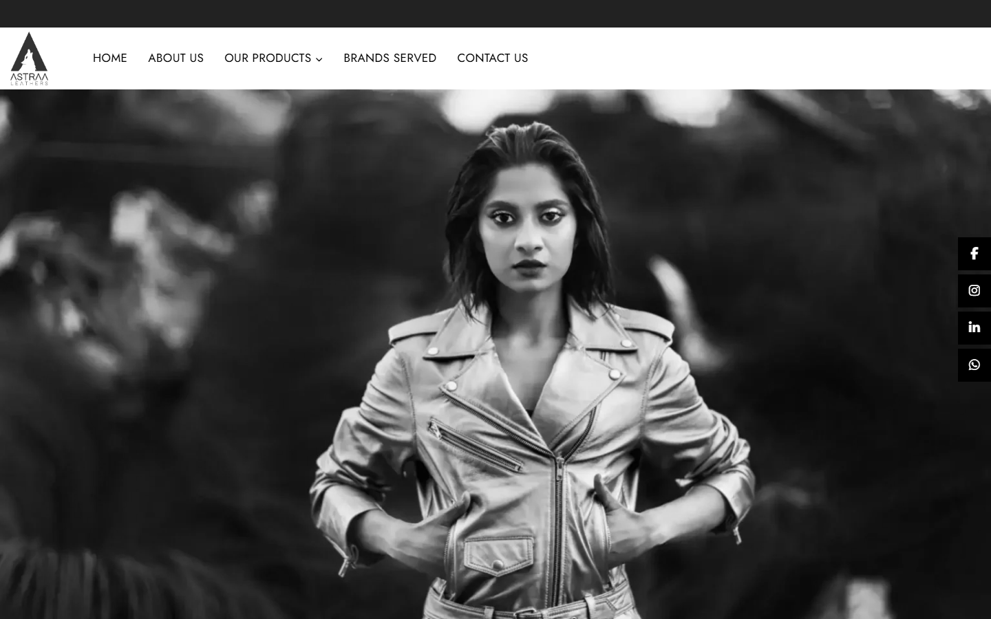 Website designed by RK Techno Solutions for Astraa Leathers — Manufacturing