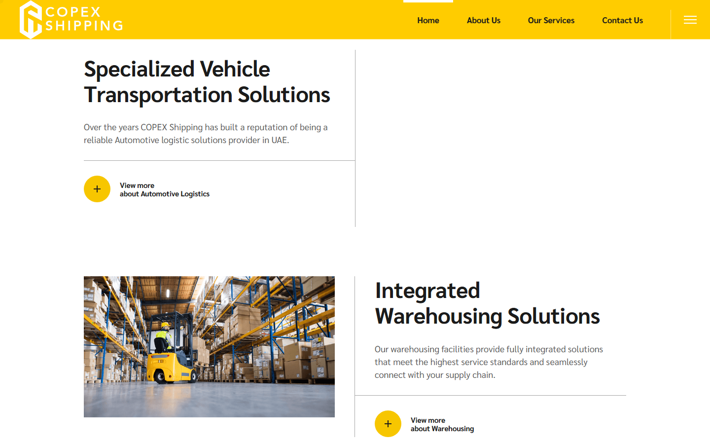 Website designed by RK Techno Solutions for Copex Shipping — Logistics & Shipping