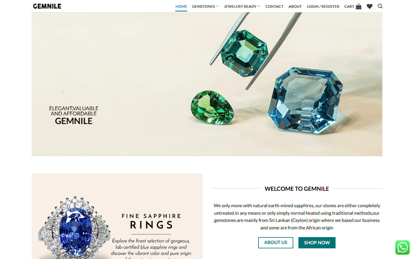 Website designed by RK Techno Solutions for Gemnile — Gems & Jewellery