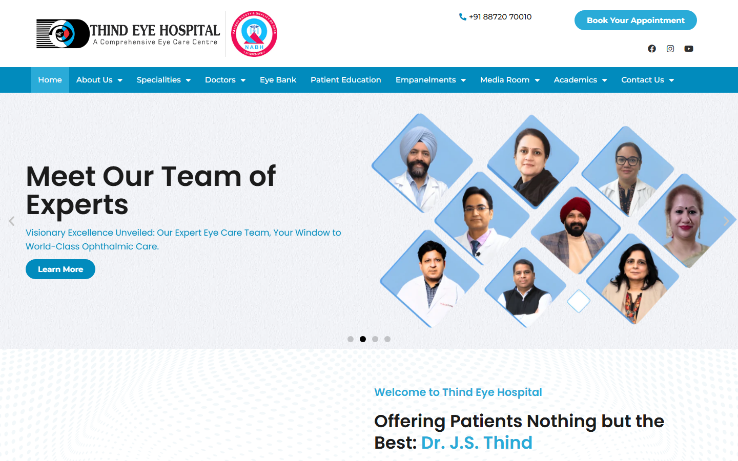 Website designed by RK Techno Solutions for Thind Eye Hospital — Healthcare